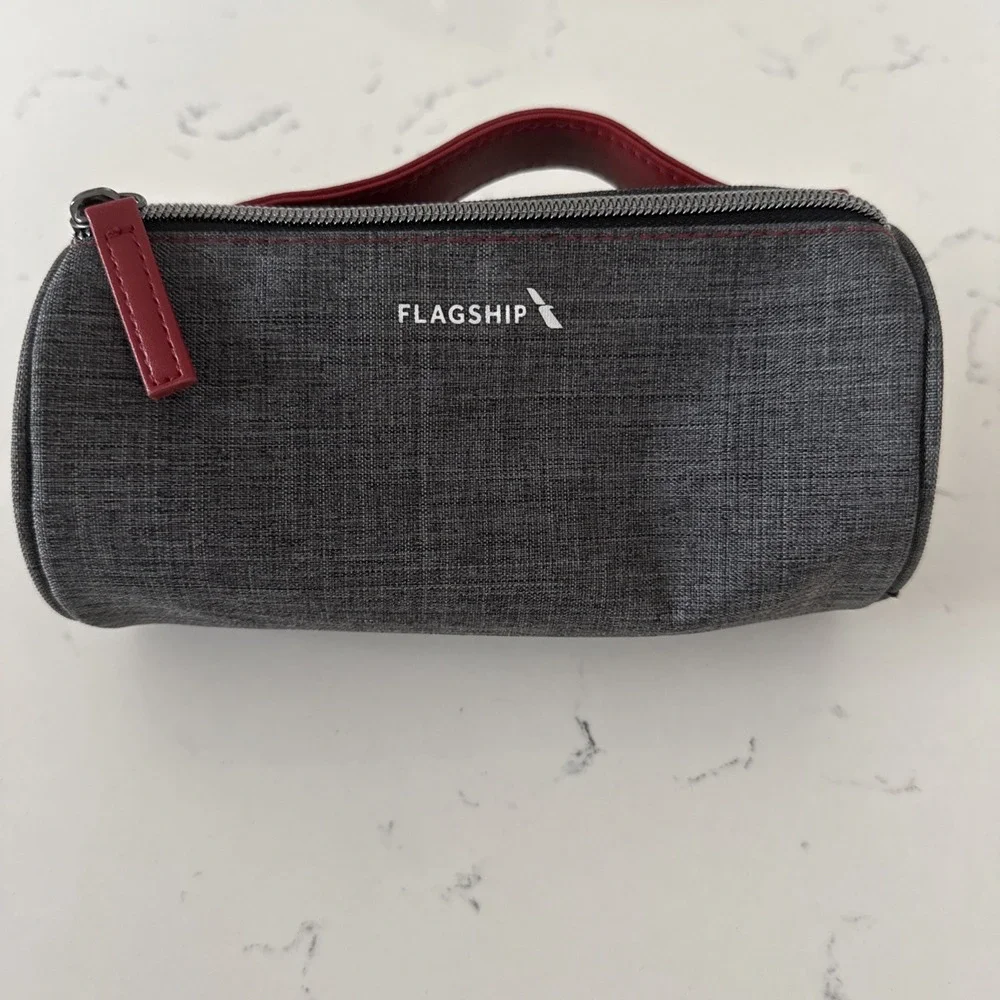American Airlines Flagship Grey Red First Class Amenity Kit New